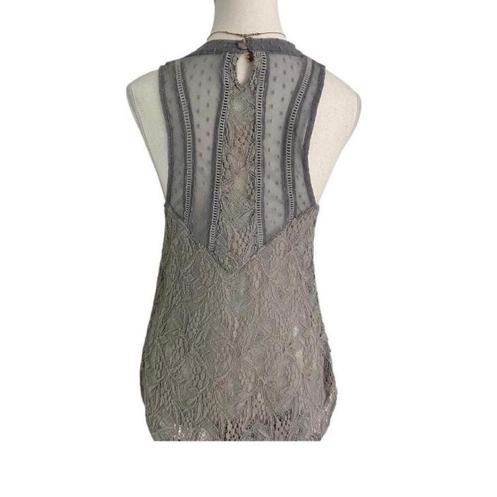 Free People all lace stretch Misty Blue Tank top Womens size small - Picture 2 of 4
